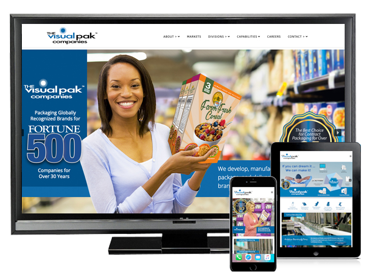 Check out the new Visual Pak mobile-responsive website we just created